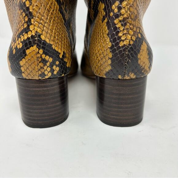 Loeffler Randall Goldy Leather Golden Tall Heeled Boot Snake Python Embossed 5 - Picture 10 of 13